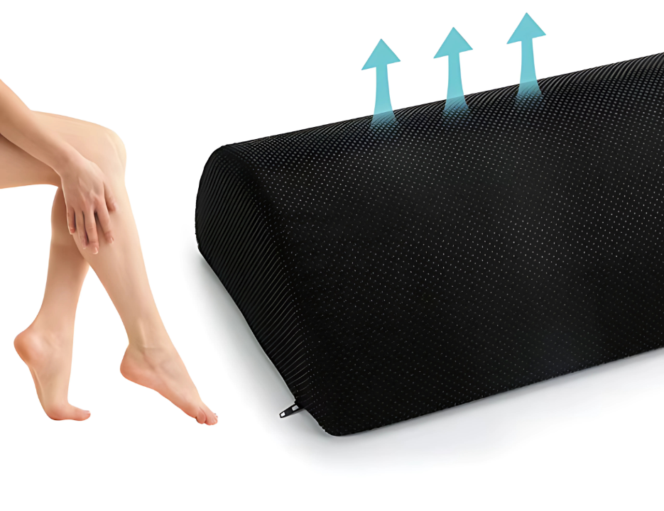 Functionality of the foot rest cushion providing ergonomic foot support and comfort to improve posture and reduce strain while sitting