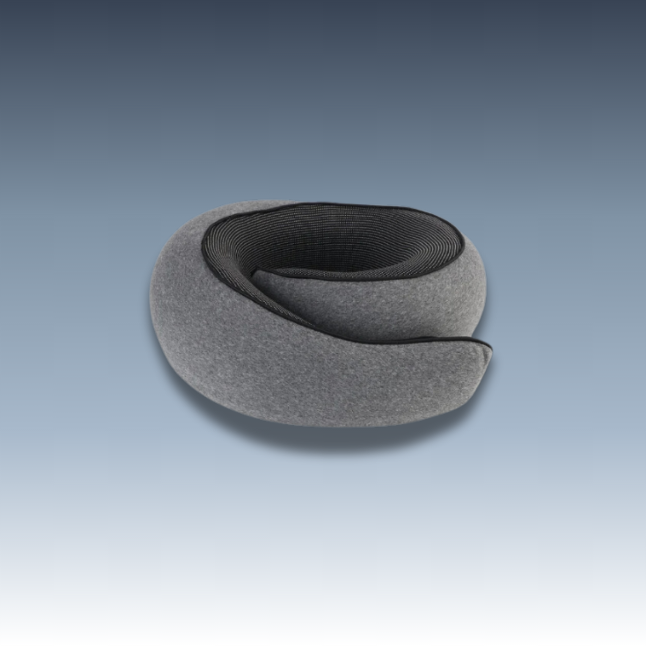 Gray memory foam travel neck pillow providing neck support for comfortable travel